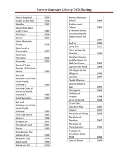 Former Outreach Library DVD Sharing