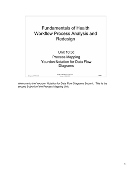 Fundamentals of Health Workflow Process Analysis and Redesign