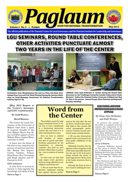 Paglaum Newsletter May 2012 Issue