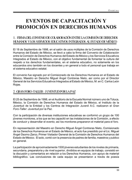 Eventos De Capacitación Y Promoción En Derechos Humanos