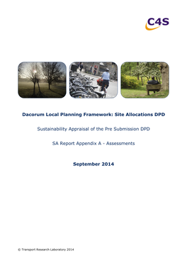 Sustainability Appraisal Report September 2014 – Appendix A