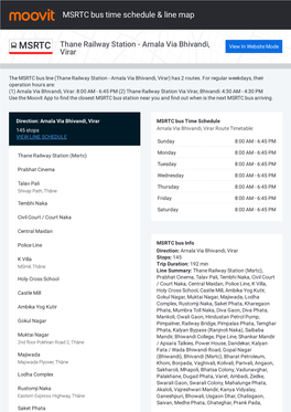 MSRTC Bus Time Schedule & Line Route