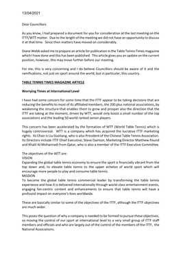 Table Tennis Times Report