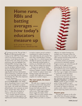 Home Runs, Rbis and Batting Averages — How Today’S Educators Measure up by Dr