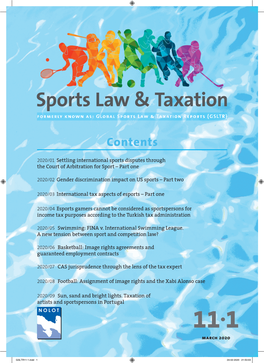 Sports Law & Taxation