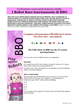 I Robot Race Tournaments Di BBO