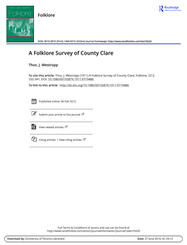 A Folklore Survey of County Clare