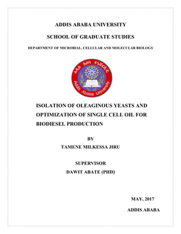 Addis Ababa University School of Graduate Studies