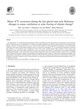 Major AC Excursions During the Late Glacial and Early Holocene