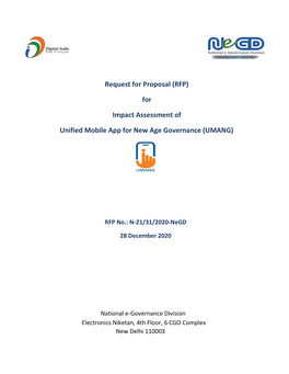(RFP) for Impact Assessment of Fied Mobile App for New Age Governa