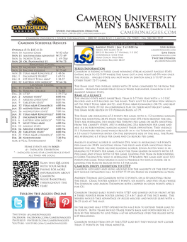 Cameron University Men's Basketball Cameron Combined Team Statistics (As of Dec 19, 2012) All Games