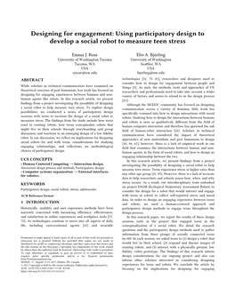 Using Participatory Design to Develop a Social Robot to Measure Teen Stress