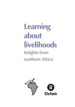 Learning About Livelihoods Insights from Southern Africa