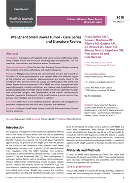 Malignant Small Bowel Tumor