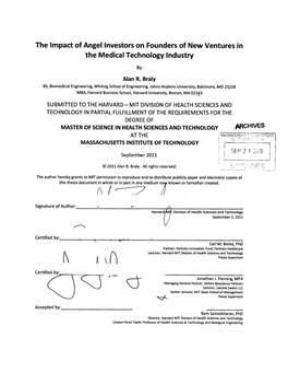 The Impact of Angel Investors on Founders of New Ventures in the Medical Technology Industry