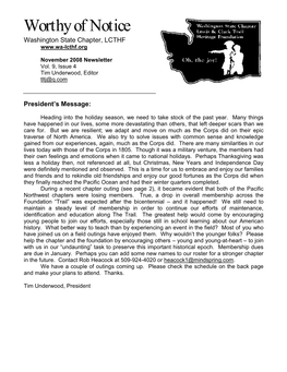 November 2008 Newsletter Vol