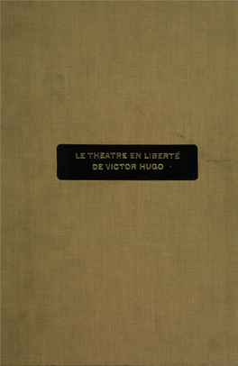 DE VICTOR HUGO • ••••• »••••••••*••"•••-••••• ••••••-•'•-••-• DEPOSITED 1 I Y the COMMITTEE O N (Srabuate Stuoies