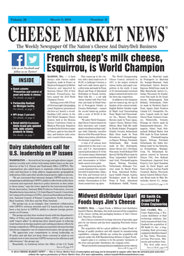 French Sheep's Milk Cheese, Esquirrou, Is World Champion