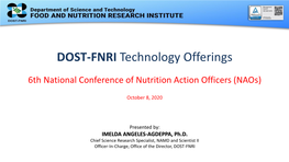 DOST-FNRI Technology Offerings