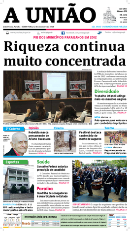 A UNIÃO João Pessoa, Paraíba - SEXTA-FEIRA, 12 De Dezembro De 2014