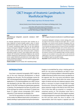 CBCT Images of Anatomic Landmarks in Maxillofacial Region