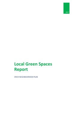 Appendix 3 Local Green Spaces Report Crich NP