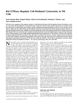 Cytotoxicity in NK Cells Ral Gtpases Regulate Cell-Mediated