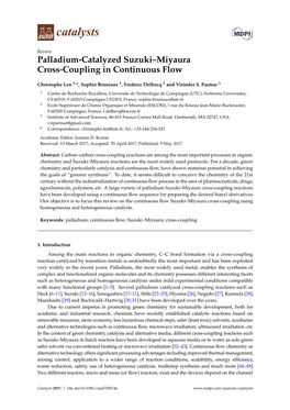 Palladium-Catalyzed Suzuki–Miyaura Cross-Coupling in Continuous Flow