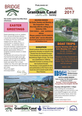 April Boat Trips Easter Greetings