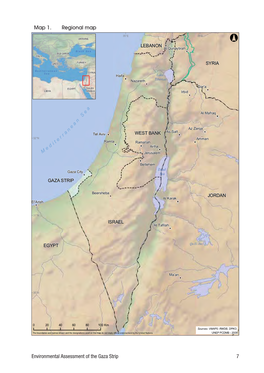 7 Environmental Assessment of the Gaza Strip Map 1. Regional