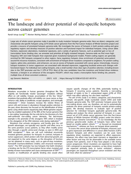 The Landscape and Driver Potential of Site-Specific Hotspots Across Cancer