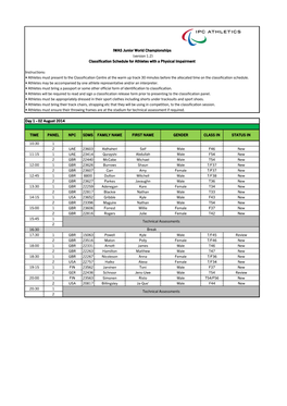 2014 07 22 IWAS Junior Classification Schedule V1.2