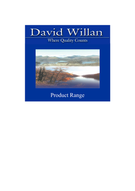 David Willan Fresh Food Product List