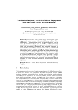 Multimodal Trajectory Analysis of Visitor Engagement with Interactive Science Museum Exhibits
