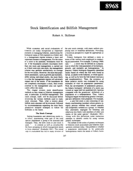 Stock Identification and Billfish Management