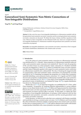 Generalized Semi-Symmetric Non-Metric Connections of Non-Integrable Distributions