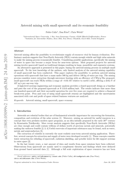 Asteroid Mining with Small Spacecraft and Its Economic Feasibility