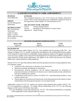 Airport Zoning 10/22/2019 CCPC 8/7/2019 DSAC 4/3/2019 DSAC-LDR 10/16/2018 & 12/18/2018