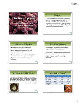 Antibiotic Update