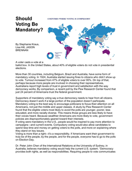 Should Voting Be Mandatory?