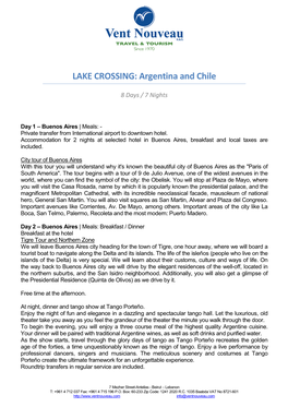 Lake Crossing Argentina & Chile – 8D 7N