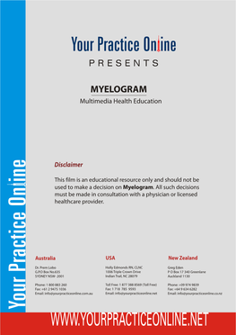 MYELOGRAM Multimedia Health Education