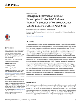 Miyazaki Ji (2016) Transgenic Expression of a Single