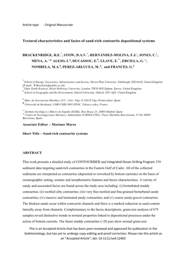 Rich Contourite Depositional Systems