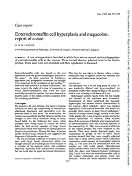 Enterochromaffin Cell Hyperplasia and Megacolon: Report of a Case G B M LINDOP from the Department of Pathology, University of Glasgow, Western Infirmary, Glasgow