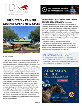 PREDICTABLY PAINFUL MARKET OPENS NEW CYCLE Following Five Days Are Set to Provide the Customary See-Saw of Chris Mcgrath Analyses the OBS Spring Sale’S Results