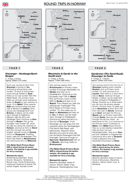 ROUND TRIPS in NORWAY Date of Issue:1St January 201 6