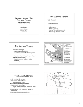 Western Mexico: the Guerrero Terrane (Late Mesozoic) The