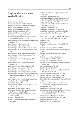 Register Der Erwähnten Werke Brechts