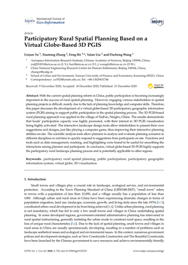 Participatory Rural Spatial Planning Based on a Virtual Globe-Based 3D PGIS